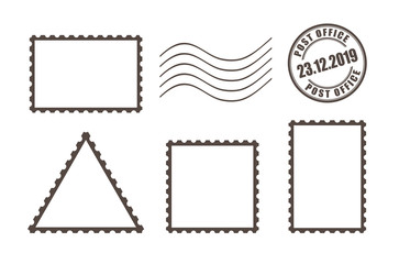 Vector postal stamp set