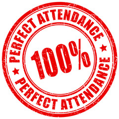Perfect attendance vector stamp