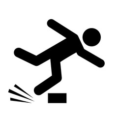 Tripping man vector pictogram