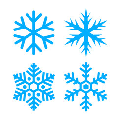 Snowflake silhouette vector icon set