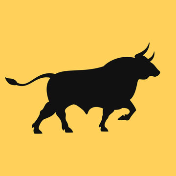 Bull silhouette vector icon