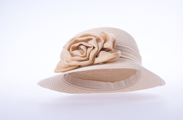 hat or lady straw hat on a background new.