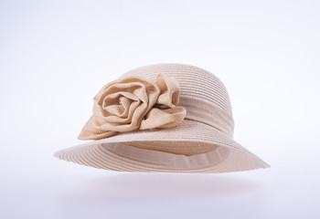 hat or lady straw hat on a background new.
