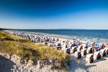 Beach in the seaside resort and health resort Binz, Ruegen Island, Mecklenburg-Vorpommern, Germany,...