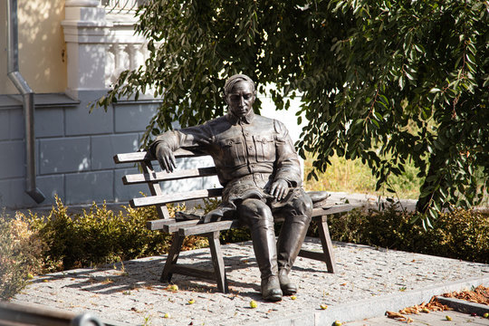 Vinnytsia, Ukraine - September 20, 2019: Monument to  Ukrainian politician and journalist Symon Petliura