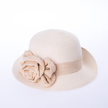 hat or lady straw hat on a background new.