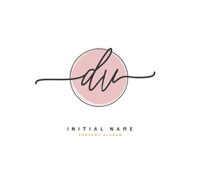 D V DV Beauty vector initial logo, handwriting logo of initial signature, wedding, fashion, jewerly, boutique, floral and botanical with creative template for any company or business.