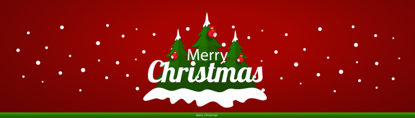 Christmas Greeting Card. Christmas Background with Merry Christmas lettering, vector illustration.