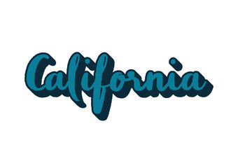 California hand lettering with 3D dimension design