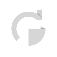 Gray letter G logo on white background