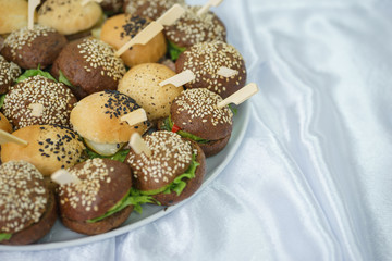 Catering and guest meals during the event. Quick mini snacks in a special beautiful dish.