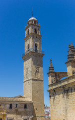Fototapeta na wymiar Bell tower of the cathedral in Jerez de la Frontera, Spain