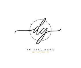 D G DG Beauty vector initial logo, handwriting logo of initial signature, wedding, fashion, jewerly, boutique, floral and botanical with creative template for any company or business.