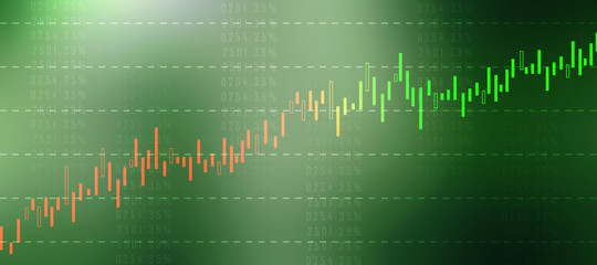 2d rendering Stock market online business concept. business Graph 