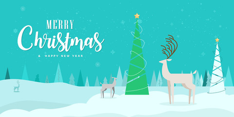 Merry Christmas card vector illustration. Vector illustration Merry Christmas card. Merry Christmas card vector illustration with Reindeer. Happy Holidays Greeting Card. Vector illustration. 