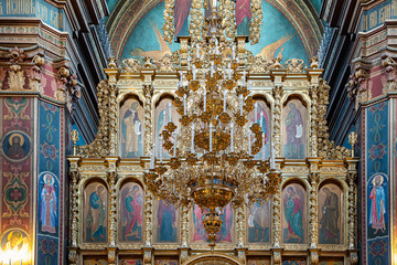 Fototapeta na wymiar Interior of Holy Transfiguration Cathedral in Vinnytsia, Ukraine