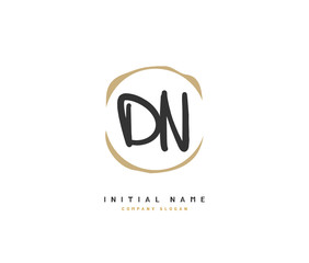 D N DN Beauty vector initial logo, handwriting logo of initial signature, wedding, fashion, jewerly, boutique, floral and botanical with creative template for any company or business.
