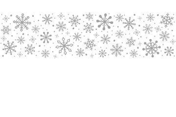 Empty Christmas greeting card with decorative snowflakes. Winter background. Vector