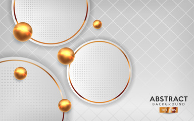 luxury abstract white background combine with golden line.