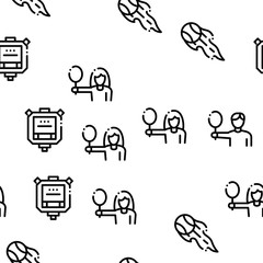 Tennis Game Equipment Seamless Pattern Vector Thin Line. Illustrations