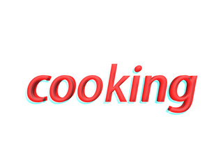 Fototapeta premium Cooking text 3d