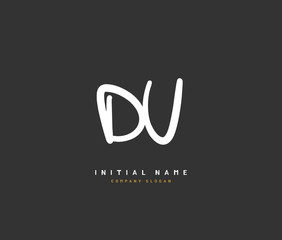 D U DU Beauty vector initial logo, handwriting logo of initial signature, wedding, fashion, jewerly, boutique, floral and botanical with creative template for any company or business.
