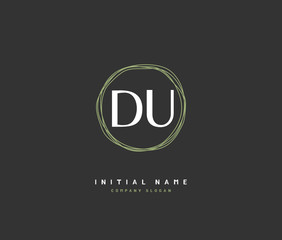 D U DU Beauty vector initial logo, handwriting logo of initial signature, wedding, fashion, jewerly, boutique, floral and botanical with creative template for any company or business.