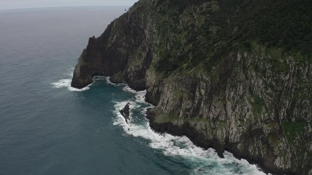 4K view of dramatic coastline in Portugal. Travel concept. 