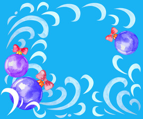 Frame with balls and ornament