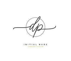 D P DP Beauty vector initial logo, handwriting logo of initial signature, wedding, fashion, jewerly, boutique, floral and botanical with creative template for any company or business.