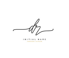 D R DR Beauty vector initial logo, handwriting logo of initial signature, wedding, fashion, jewerly, boutique, floral and botanical with creative template for any company or business.