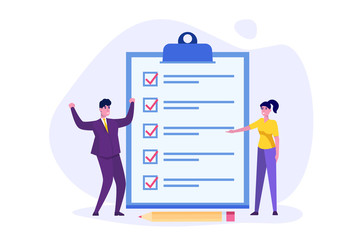 Effective time management. People completed business plan. Team