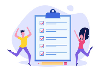 Effective time management. People completed business plan. Team