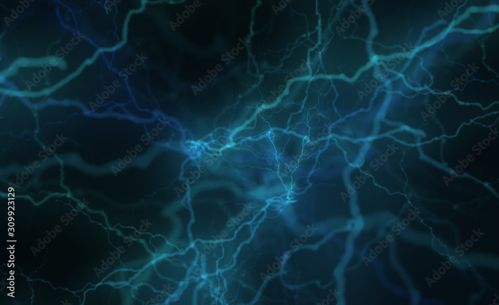 Wall mural abstract background with luminous lightning.