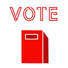 Red voting booth election president debate impeachment flat style vector illustration isolated