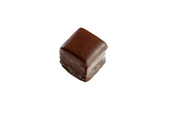 Delicious chocolate candy isolated on white background.