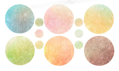 Sweet soft multicolor grunge post Stamps Collection, Circles. Banners, Insignias , Logos, Icons, Labels and Badges Set