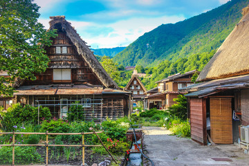 Gassho-zukuri houses in Gokayama Village. Gokayama has been inscribed on the UNESCO World Heritage...
