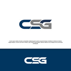 CSG initials for service companies, service group logos, combined overlap logo letters