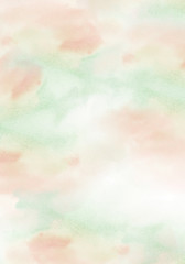 Light turquoise, pink and green watercolor background texture design