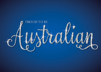 Shiny iridescent glitter Australia text in vector format.