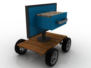 Naklejka premium 3d rendering computer folder network 