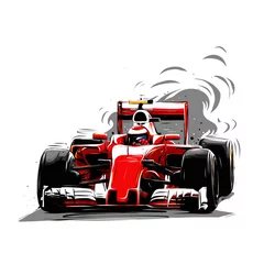 Door stickers F1 red sport car F1