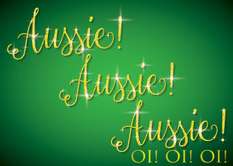 Shiny iridescent glitter Australia text in vector format.