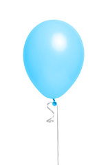 Blue helium balloon isolated on white