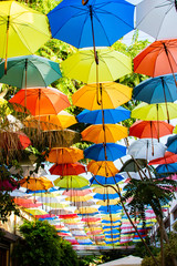 Fototapeta na wymiar Umbrellas on a row