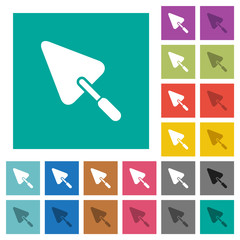 Trowel square flat multi colored icons