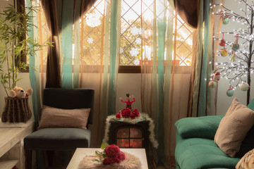 Living room with Christmas decoration