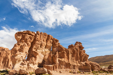 Fototapeta premium Eroded rocks at Italia Perdida in Bolivia.