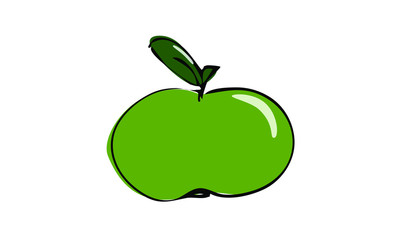 vector illustration of an Apple. the concept of healthy eating. hand drawn. Doodle art. use it as a clipart in greeting cards, print on clothes, animation, packaging or design website